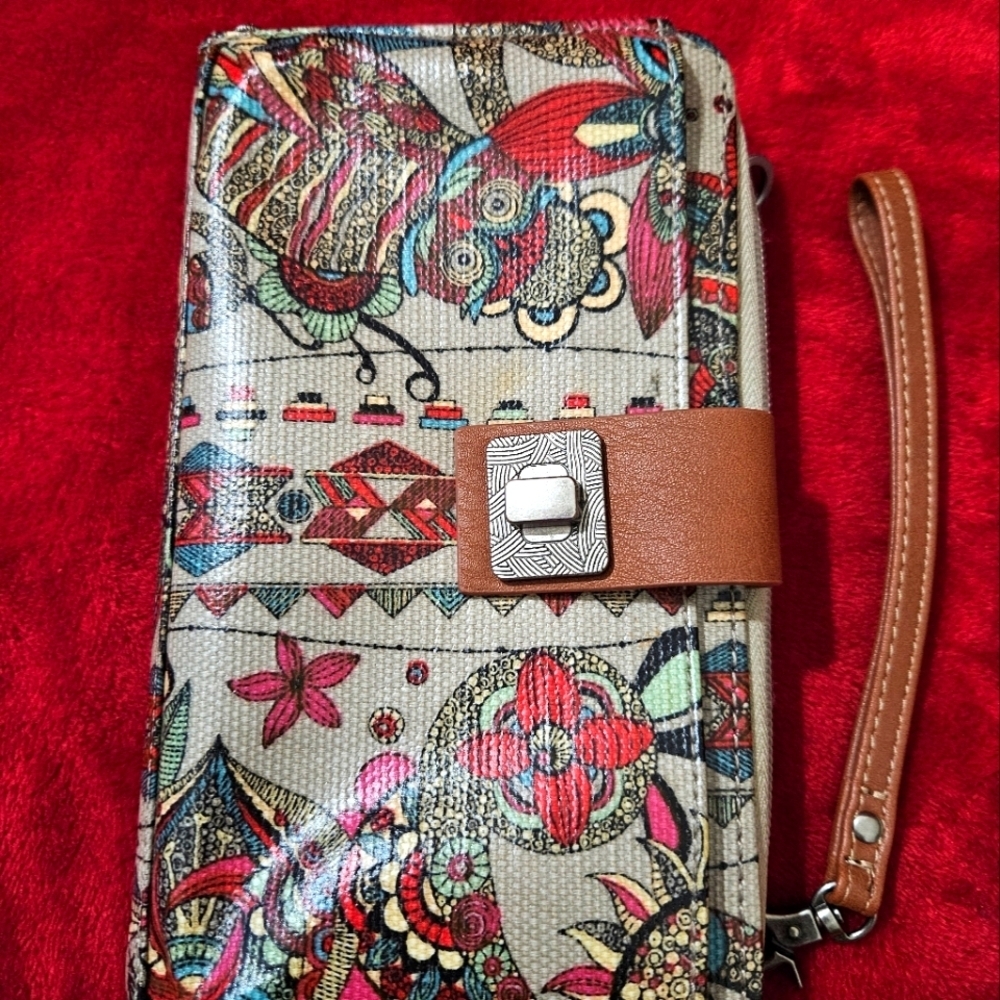 Sackroot Wristlet-Owl Design-Vibrant Multicolor - Picture 7 of 10